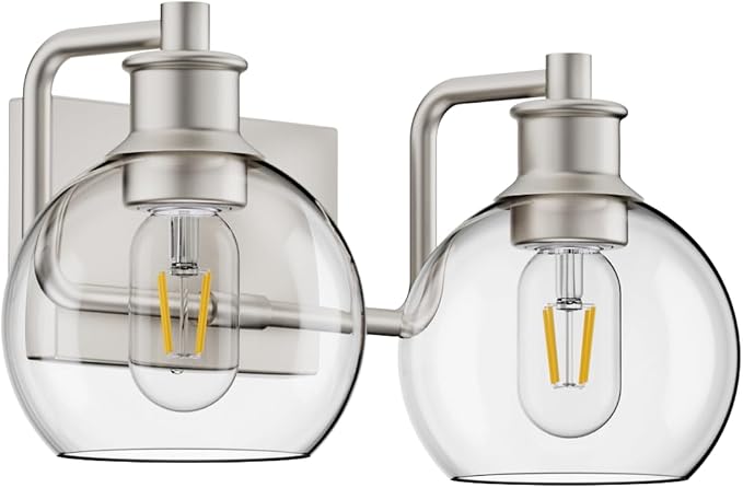 Tipace 2 Light Wall Scone Vintage Vanity Light Fixtures Brushed Nickel Wall - Image 2