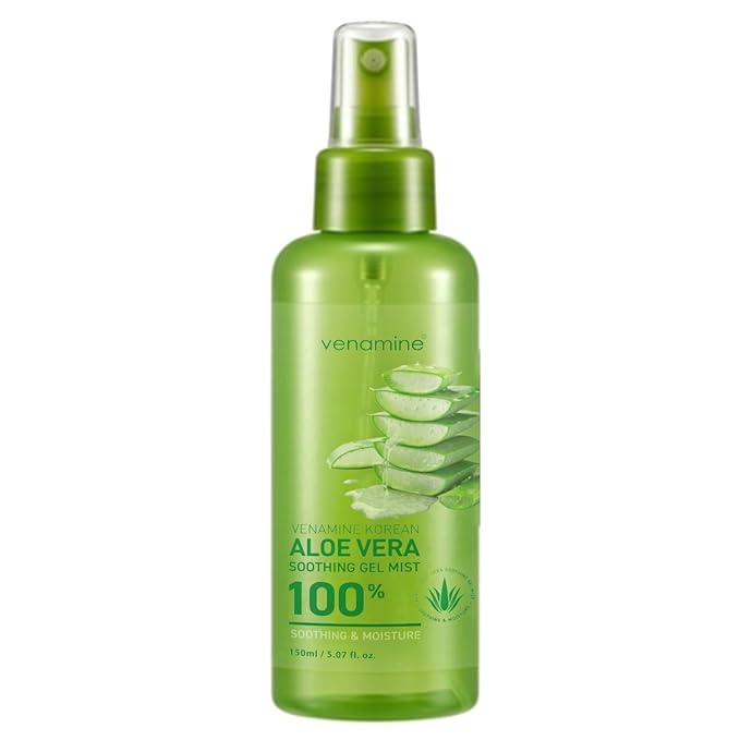 VENAMINE Korean Aloe Vera Soothing & Moisture 100% Gel Mist, 150 Gram - Image 2