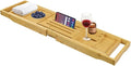 BFTOU Bamboo Bathtub Tray Expandable Bath Table Tray Bathtub Caddy by BFTOU