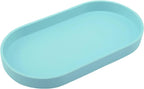 Blue Small Tray, Oval Tray for Kitchen Counter, Bathtub Bathroom Vanity Items by VCREATC-VCREATEFORCUSTOMER