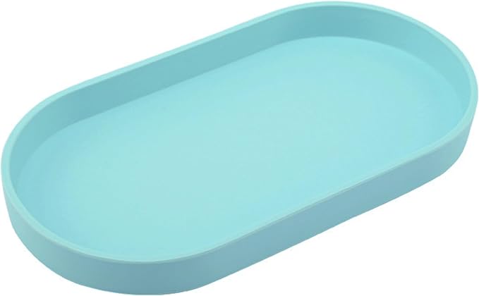 Blue Small Tray, Oval Tray for Kitchen Counter, Bathtub Bathroom Vanity Items by VCREATC-VCREATEFORCUSTOMER