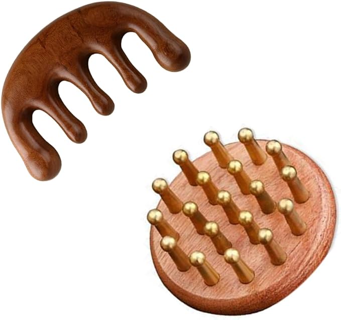 Wooden Scalp Massager & Hair Scrubber by Smowfes