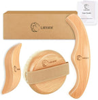 Dry Body Brush Set for Lymphatic Drainage, Round Boar Bristle Dry Brushing Body by LMSMW