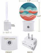 Night Lights Auto Sensor Ombre Turquoise Pink Night Light Abstract Mountain - Image 2
