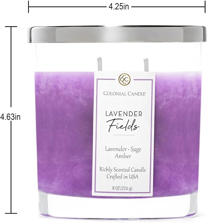 Colonial Candle Lavender Fields Scented Candle Jar, Highly Fragranced Candles - Image 4