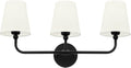 Bathroom Light Fixtures, 3-Light Matte Black Vanity Lights by Metwet