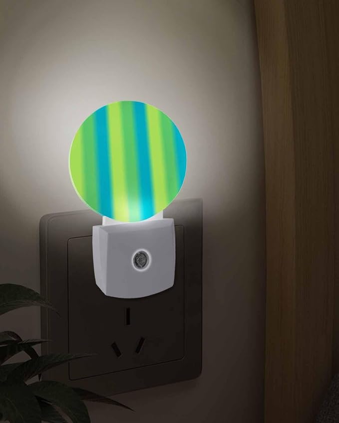 Night Lights Auto Sensor Sage Green Blue Night Light Gradient Color Stripe - Image 3