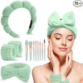 CAZYTOYZ Sponge Spa Headbands for Women Wristband Set Puffy Makeup Brush by CAZYTOYZ
