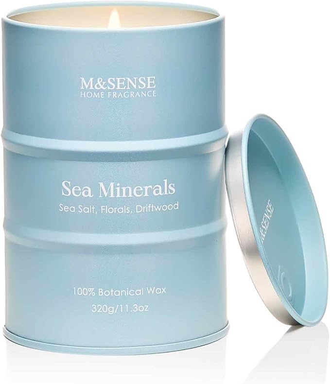 M&SENSE Sea Minerals Scented Candles Ocean, Aromatherapy Summer Candle by MSENSE