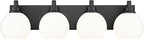 Bathroom Light Fixtures, 4 Light Matte Black Vanity Light, 26 Inch Modern Wall by Metwet