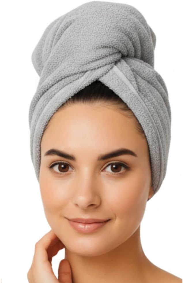 KEEPOZ Cotton Hair Towel Quick Dry Hair Towel Hair Drying Towels Suitable - Image 2