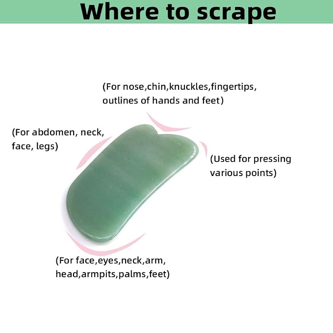 Facial Gua Sha Tool for Chin Massage Tool Natural Jade Stone Gua Sha Board for - Image 3