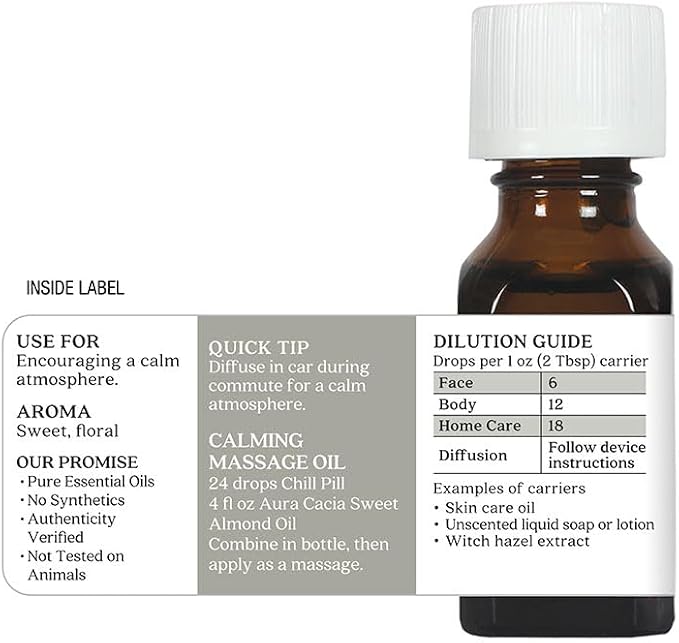 Aura Cacia Essential Solutions Chill Pill Stress Down Essential Oil, 0.5 Ounce - Image 5
