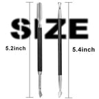 2PCS Metal Black Cuticle Pusher and Cutter Remover Salon Quality Stainless - Image 6