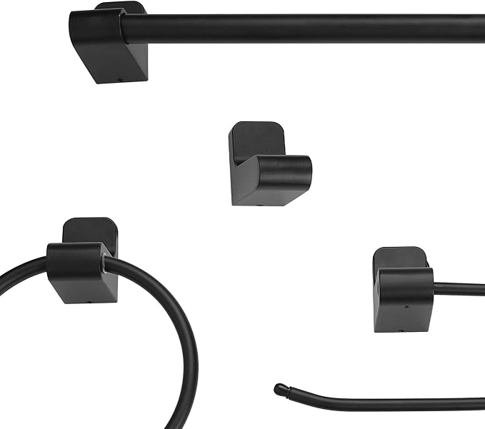 Globe Electric 52060 Tristan 5-Piece All-In-One Bathroom Set, Matte Black - Image 7
