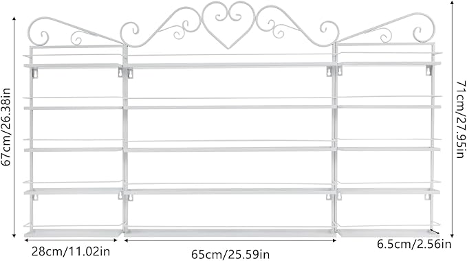 DouSeiAi 5-Tier Wall Mounted Nail Polish Storage Rack, Metal Cosmetic Organizer - Image 3