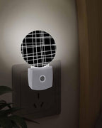 Night Lights Auto Sensor Black Checked Plaid Night Light Minimalist Grid Lines - Image 3
