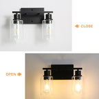 Bathroom Vanity Light Fixtures, 2-Light Matte Black Bathroom Lights, Wall - Image 5