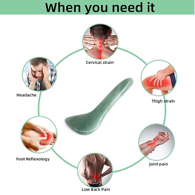 Gua Sha Facial Tool Natural Jade Stone Massage Board Tools - Image 4