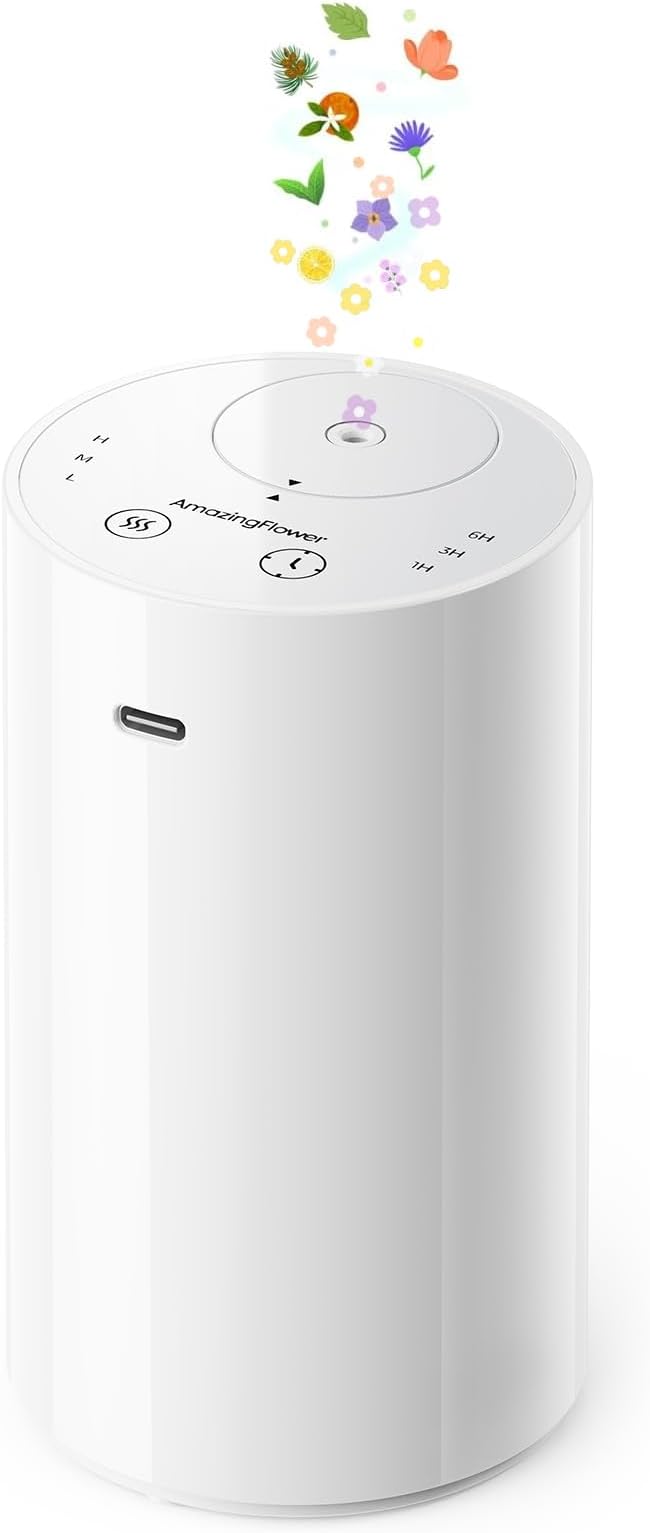 Waterless Essential Oil Diffuser, Portable Aromatherapy Diffuser by AMAZINGFLOWER