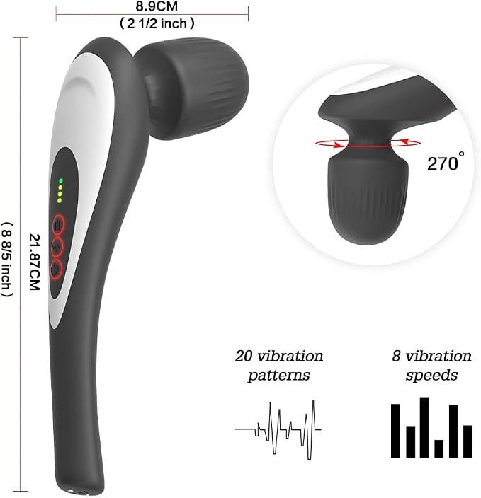 Rechargeable Personal Hand Held Deep Tissue Vibrating Massager - Image 2