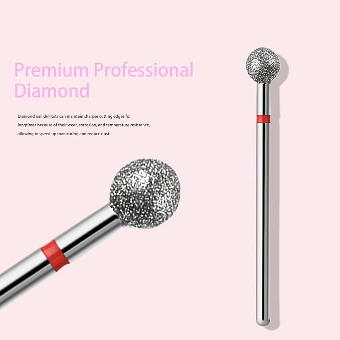 10pcs Safety Ball Cuticle Drill Bits, Carbide Diamond Nail Bits - Image 3