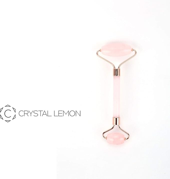 C CRYSTAL LEMON Rose Quartz Facial Roller - Image 8