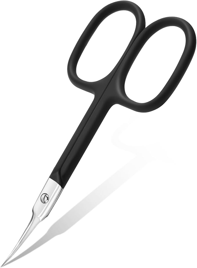 CGBE Cuticle Scissors Extra Fine Curved Blade, Super Slim Manicure Scissors by CGBE