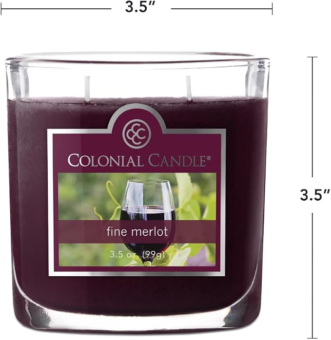 Colonial Candle Fine Merlot Scented Jar Candle, 2 Wick, 3.5 oz, Mottled Wax - Image 4
