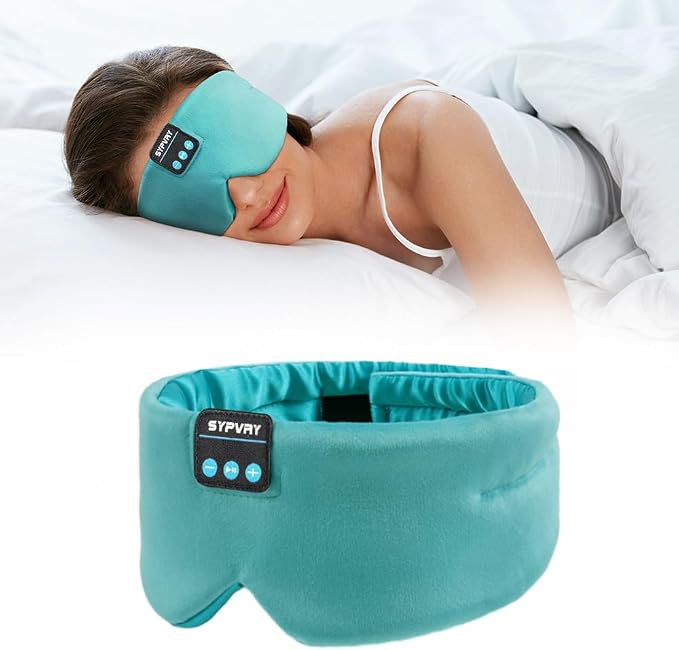 Sleep Mask Bluetooth 5.4 Headphones Soft Wireless Headband Eye Mask Blackout by SYPVRY