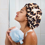 Reusable Shower Cap for Women, Large Waterproof Shower Bonnet - Image 4