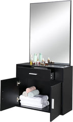 Modern Styling Station for Hair Stylist, Wooden Hair Salon Station Storage - Image 8
