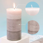 Set of 3 Scented Candles 3" x 6" Creamy Coconut Scented Hand Poured Grey White - Image 7