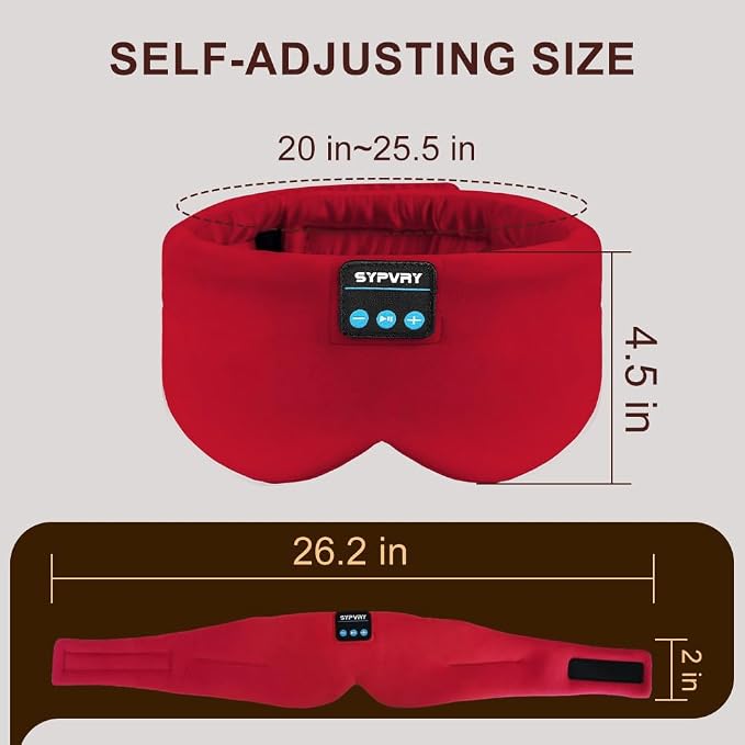 Sleep Mask Bluetooth 5.4 Headphones Soft Wireless Headband Eye Mask Blackout - Image 6
