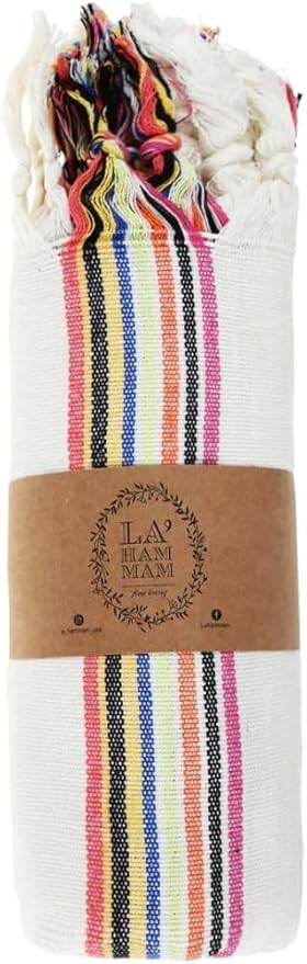 Morrocan Beach Towel | Cotton Blanket Throw, Sand Free, Quick Dry, Turkish by LA%60HAMMAMFINELIVING