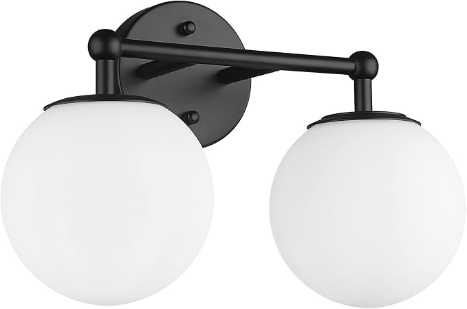 AKEZON 2-Light Black Bathroom Vanity Light Fixture, Modern Minimalist Vanity - Image 9