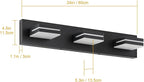 SineRise LED Modern Bathroom Vanity Light Fixtures, Dimmable Matte Black Modern - Image 7