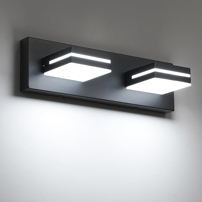 SineRise LED Modern Bathroom Vanity Light Fixtures, Matte Black Modern Acrylic by SINERISELIGHTING