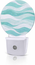Night Lights Auto Sensor Turquoise Ocean Waves Night Light Abstract Mountain by Home+L6