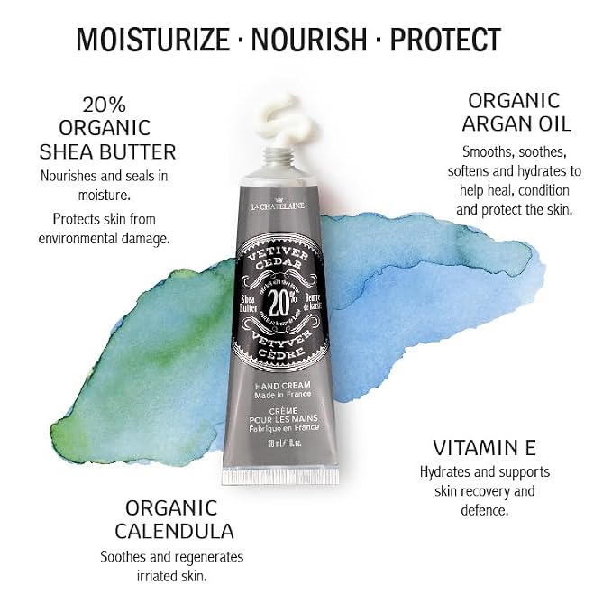 La Chatelaine 20% Shea Butter Hand Cream Travel Size, Organic Argan Oil - Image 2