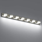 55.12inch Brushed Nickel Vanity Light Fixtures, 7 Light LED Bathroom Vanity by BATHROOMLIGHTINGFIXTURES