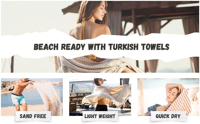 Bazaar Anatolia Turkish Beach Towel – 100% Cotton, Quick Dry, Sand Free Pink - Image 8