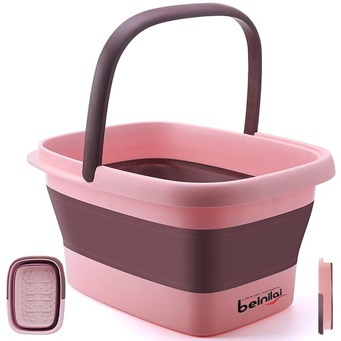 Foot Bath Collapsible Foot Soak Tub, Beinilai Collapsible Foot Bath Basin by Beinilai