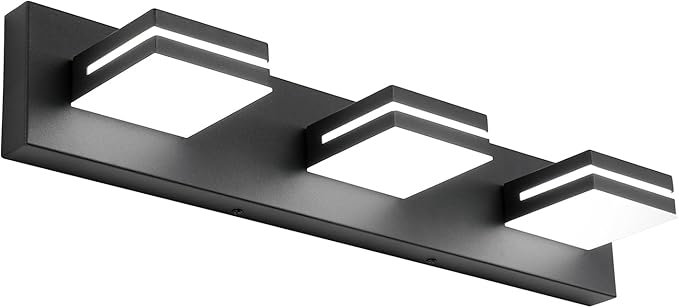 SineRise LED Modern Bathroom Vanity Light Fixtures, Dimmable Matte Black Modern by SINERISELIGHTING