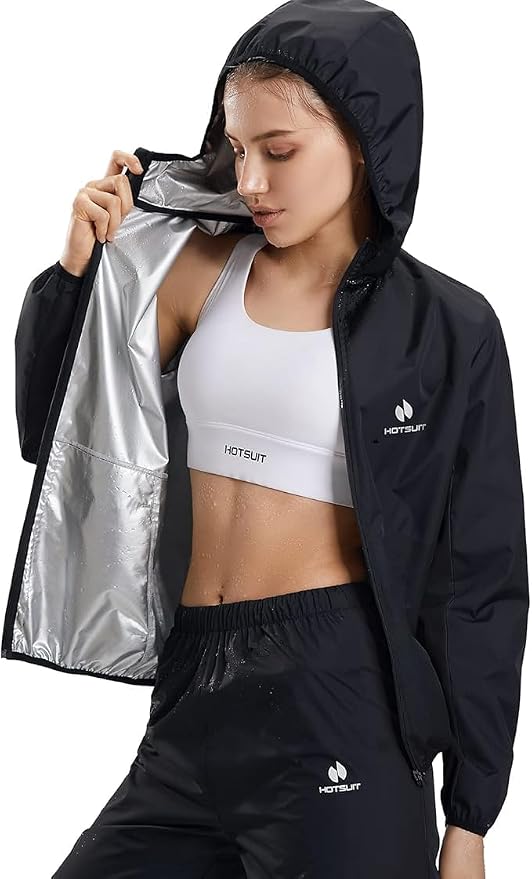 HOTSUIT Sauna Suit Women Machine Washable Sweat Sauna Jacket Pants Anti Rip by HOTSUIT