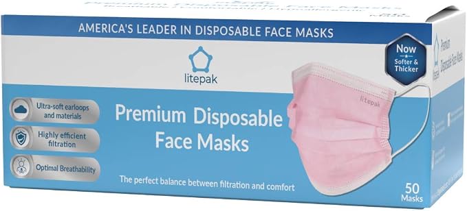 Litepak 500pcs Premium Disposable Face Mask SOFT 3ply Nose Wire - Image 4