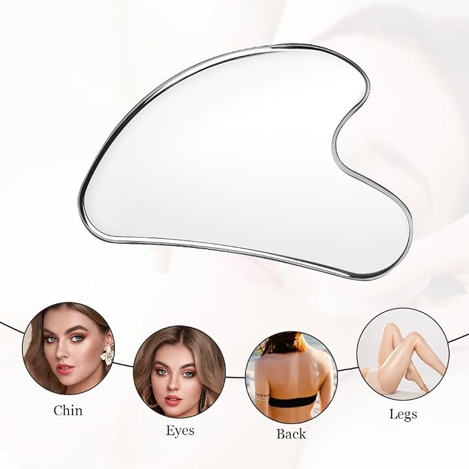 URAQT Stainless Steel Gua Sha Facial Tools Guasha Tools - Image 7