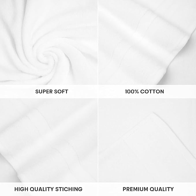 Medium Bath Towels Bulk Set of 12 – 100% Cotton Terry – 24" x 48" – Quick Dry - Image 5