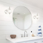 Brushed Nickel Bathroom Wall Sconce Vintage Style - Image 2