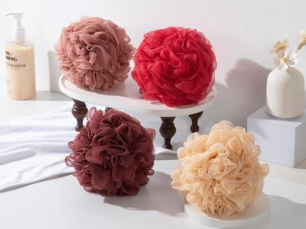 MTDLYICE Loofah Sponge XXL-100g 4 Pack, Bath Sponge Soft Mesh Shower Puff Loofah - Image 6